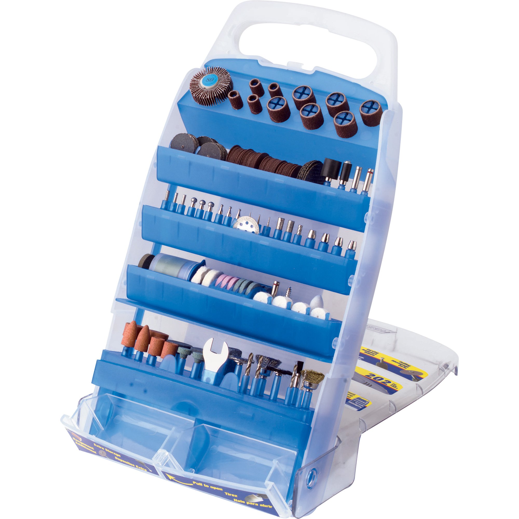 Rotary Tool Spiral Saw Accessory Set — 202 Piece, 3500 RPM